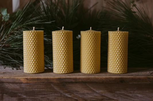 Australian Beeswax Pillar Candle - Small
