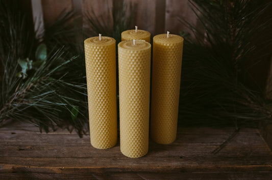 Australian Beeswax Pillar Candle - Large